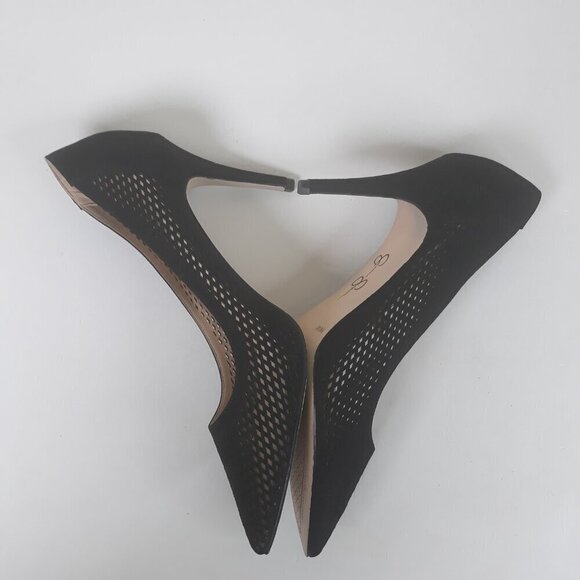 Jessica Simpson Leevie Perforated Black Pointed Toe Heels 9M Office Party Event - Picture 7 of 13
